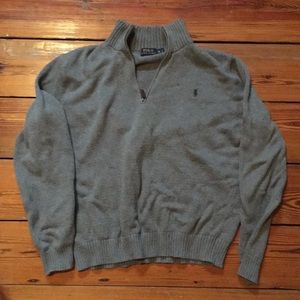 VINTAGE POLO SWEATER ZIP GREY